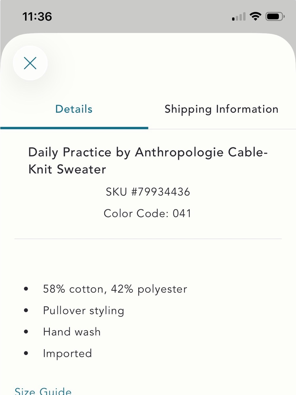Daily Practice by Anthropologie Cable Knit Sweater - Picture 6 of 11
